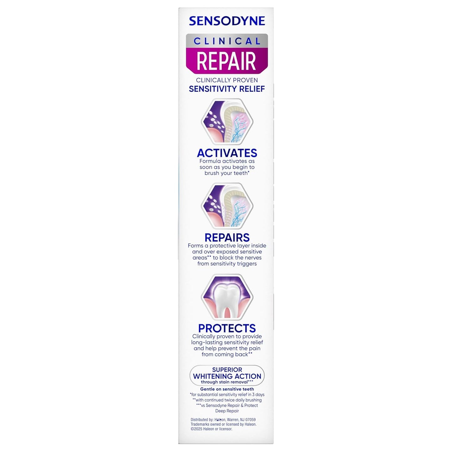 Sensodyne Clinical Repair Whiten & Shine – Premium 3-Pack Sensitivity Toothpaste for Elevated Smiles