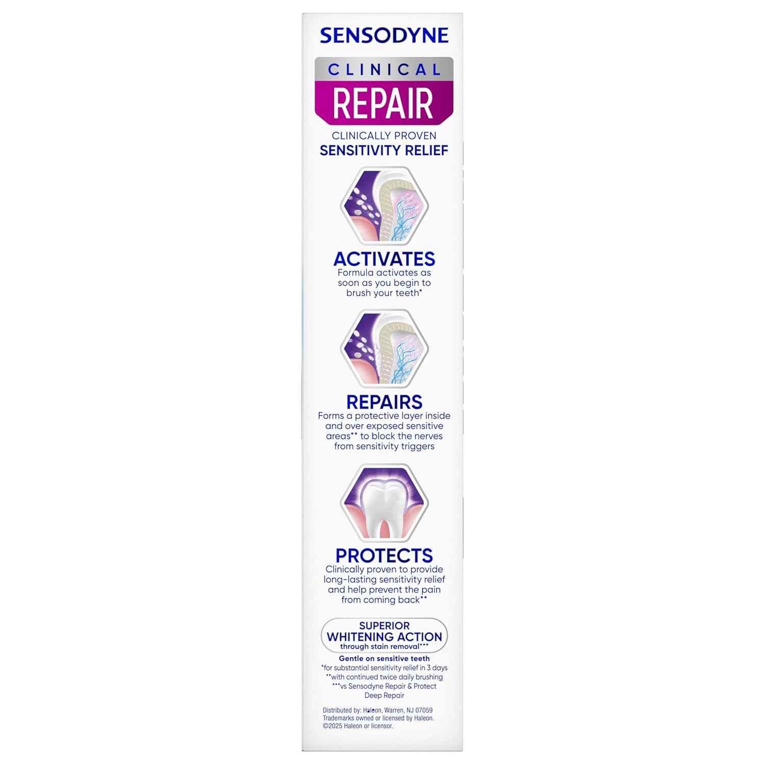 Sensodyne Clinical Repair Whiten & Shine – Premium 3-Pack Sensitivity Toothpaste for Elevated Smiles