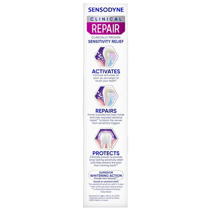 Sensodyne Clinical Repair Whiten & Shine – Premium 3-Pack Sensitivity Toothpaste for Elevated Smiles