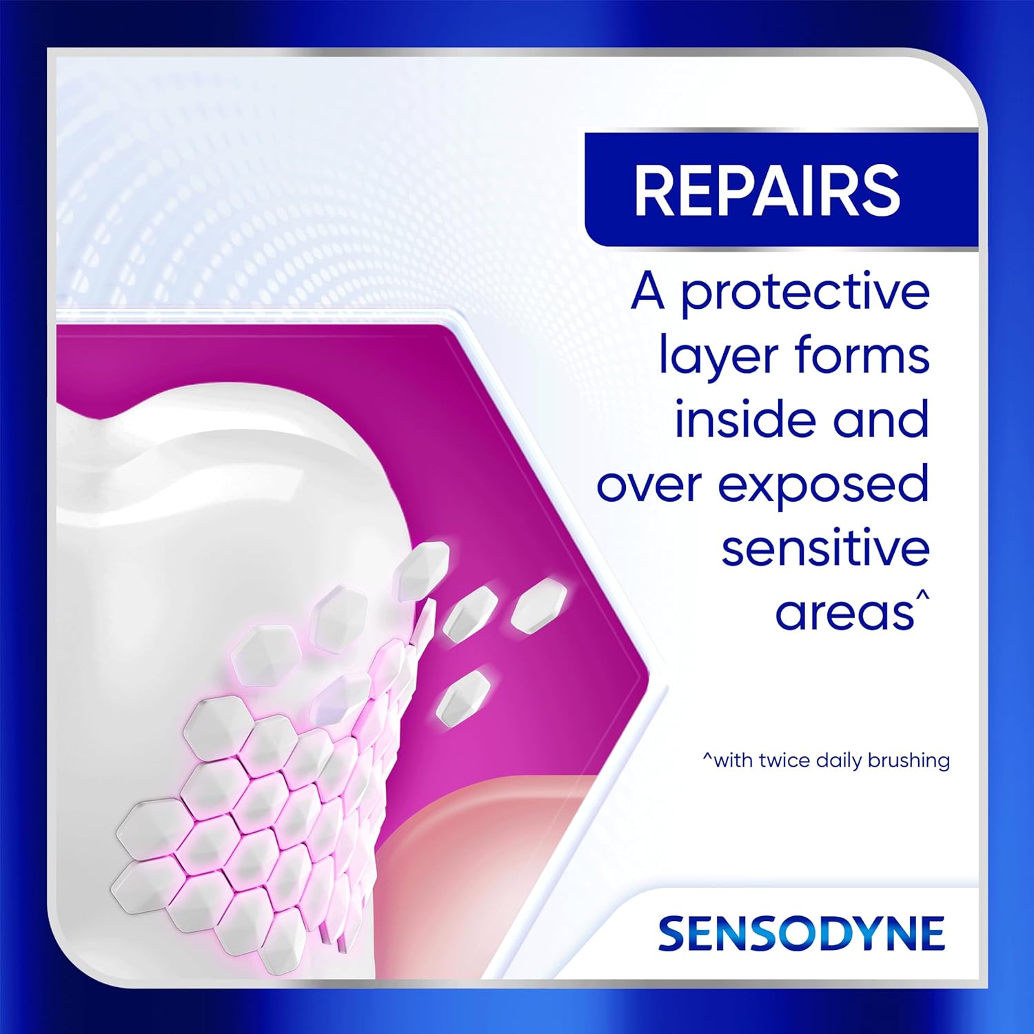 Sensodyne Clinical Repair Whiten & Shine Toothpaste – Self-Care Dental Ritual for Sensitive Teeth, 2.3 oz Daily Mint