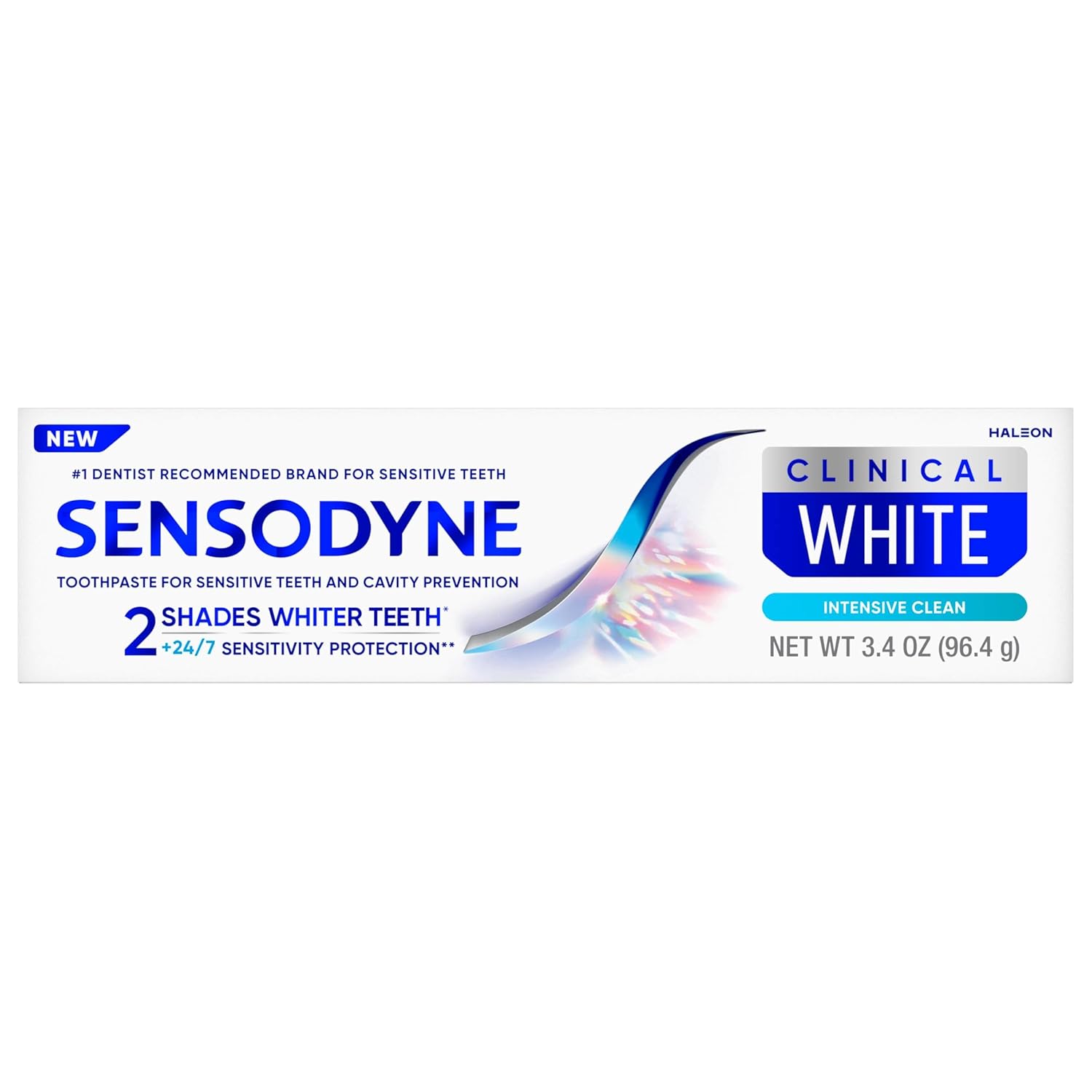 Sensodyne Clinical White Toothpaste – Clean-Formula Whitening for Sensitive Teeth, Minimalist 3-Pack