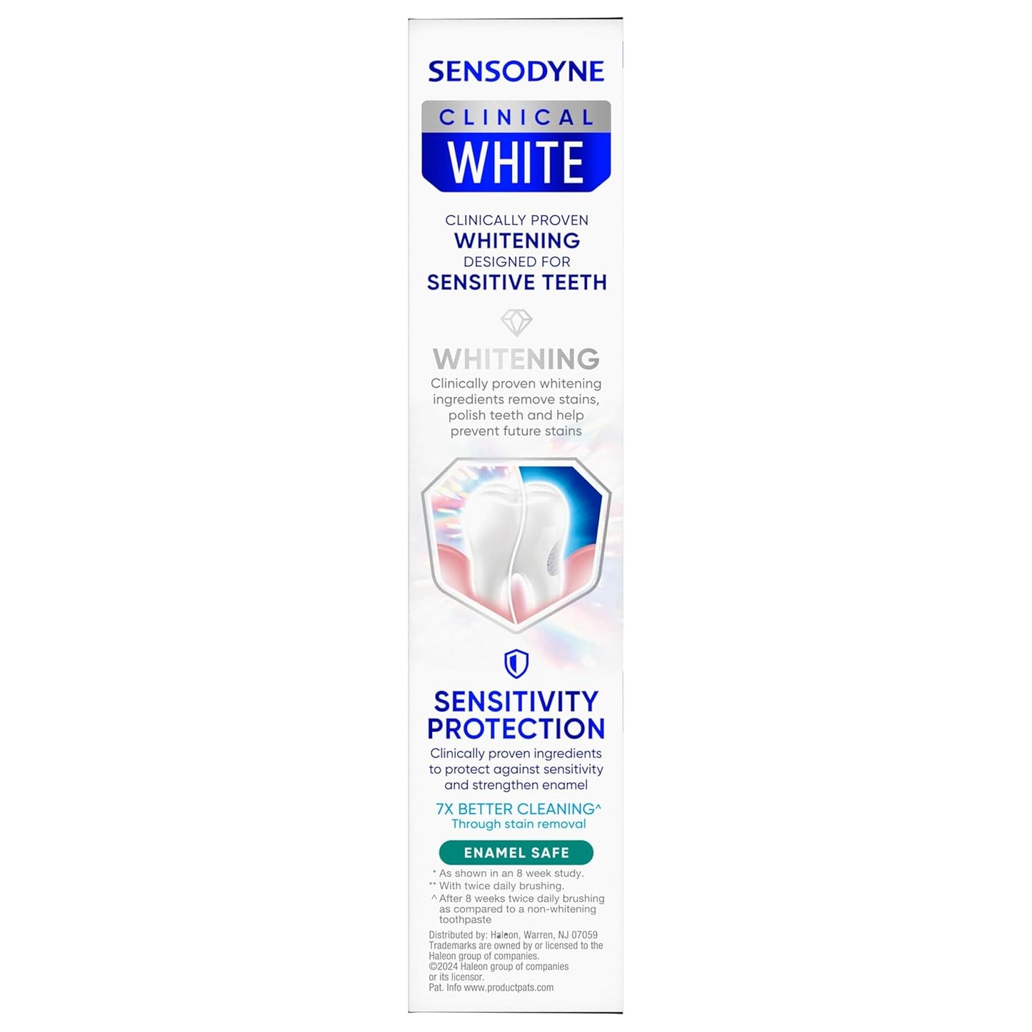 Sensodyne Clinical White Toothpaste – Clean-Formula Whitening for Sensitive Teeth, Minimalist 3-Pack