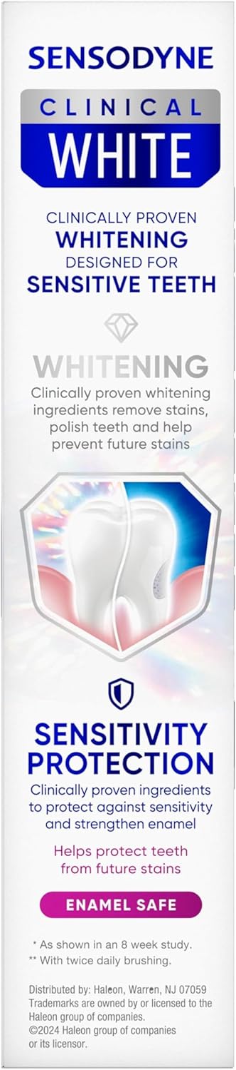 Sensodyne Clinical White Toothpaste – Essential Whitening for Clean, Uncomplicated Dental Care