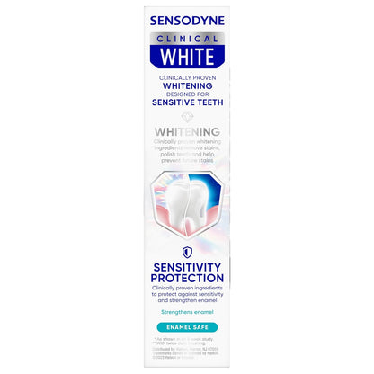 Sensodyne Clinical White Toothpaste – Nightly Dental Care Ritual for Sensitive Teeth and Daily Whitening