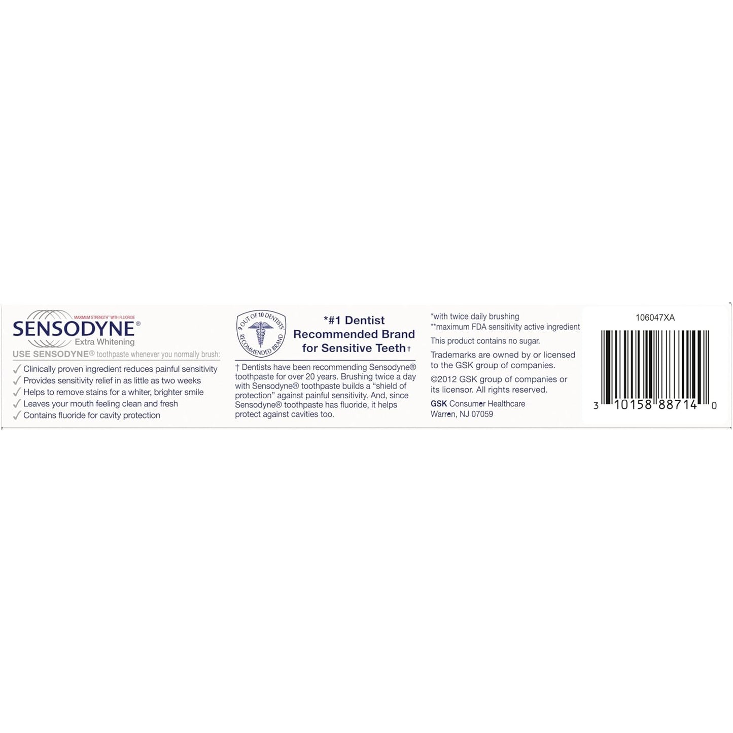 Sensodyne Extra Whitening Toothpaste for Sensitive Teeth – SLS-Free Daily Cavity Protection for Sensitive Mouths