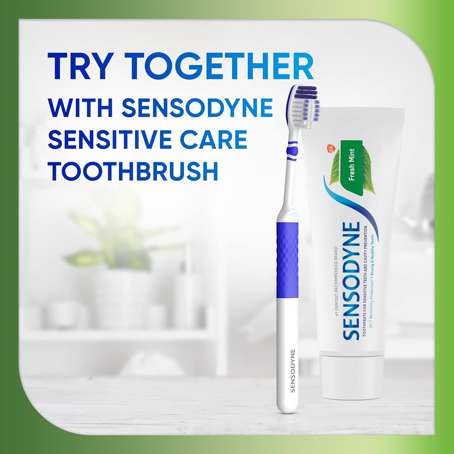 Sensodyne Fresh Mint Sensitive Toothpaste – Daily Self-Care for Sensitive Teeth and Cavity Defense, 4 oz (Pack of 2)