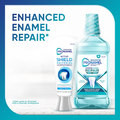 Sensodyne Pronamel Active Shield Whitening Toothpaste, Cool Mint – Daily Enamel Care Ritual for Sensitive Teeth, 3.4 oz (Pack of 3)