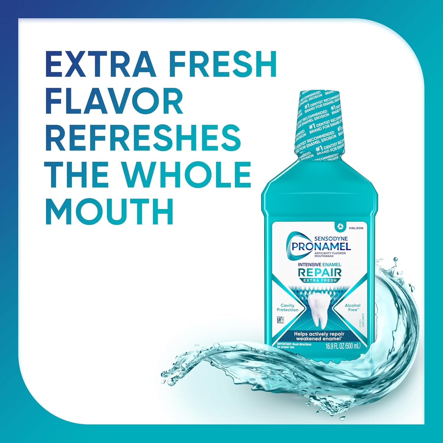 Sensodyne Pronamel Alcohol-Free Mouthwash – Gentle Daily Enamel Repair for Sensitive Teeth, Extra Fresh 16.9 fl oz (3 Pack)
