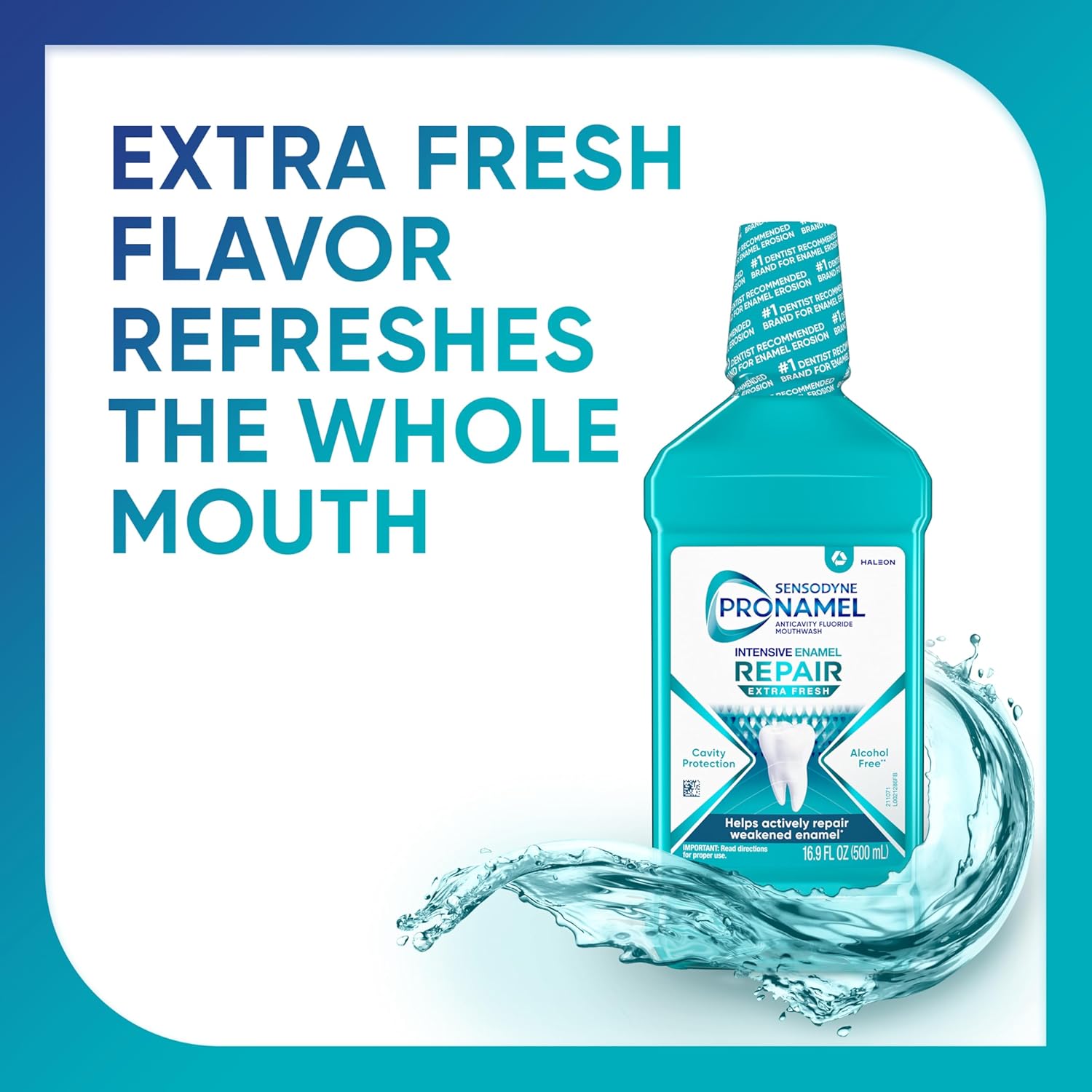 Sensodyne Pronamel Alcohol-Free Mouthwash – Gentle Daily Enamel Repair for Sensitive Teeth, Extra Fresh 16.9 fl oz (3 Pack)