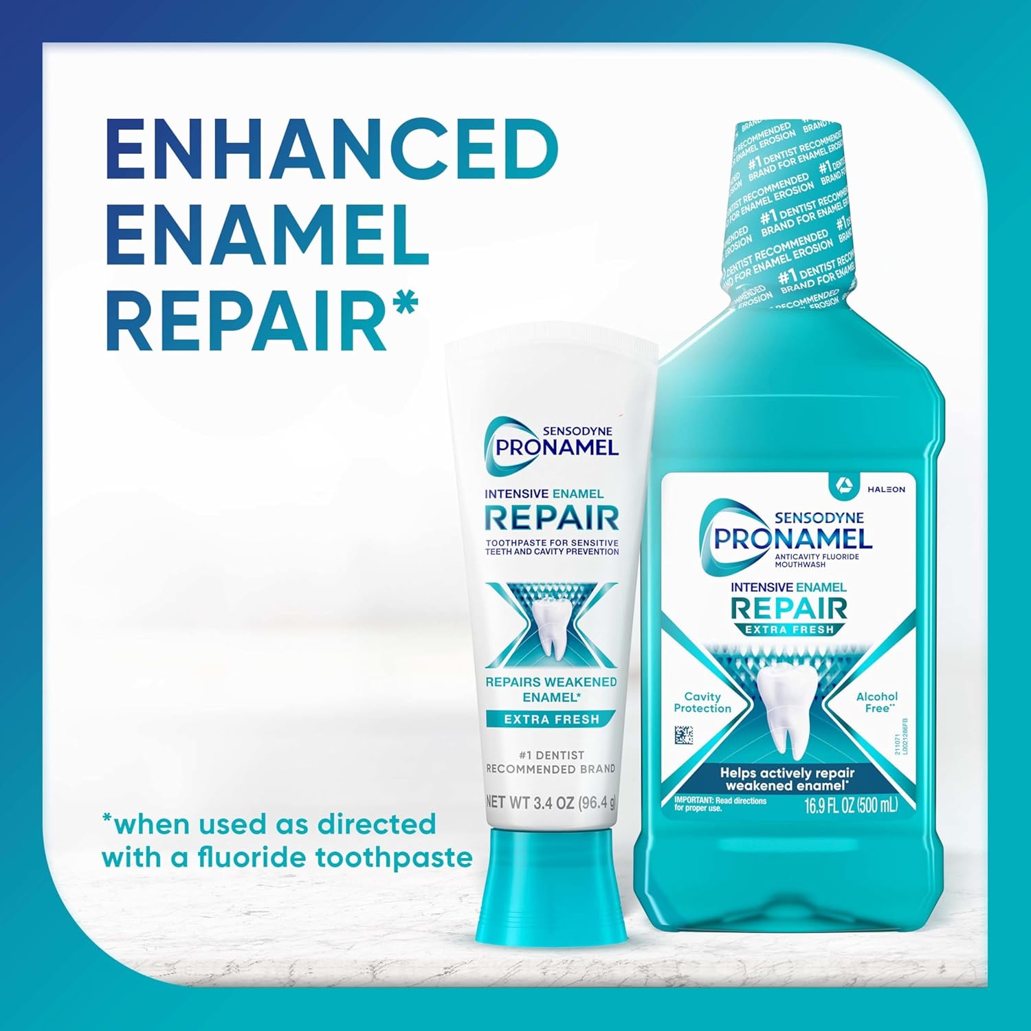 Sensodyne Pronamel Alcohol-Free Mouthwash – Gentle Daily Enamel Repair for Sensitive Teeth, Extra Fresh 16.9 fl oz (3 Pack)
