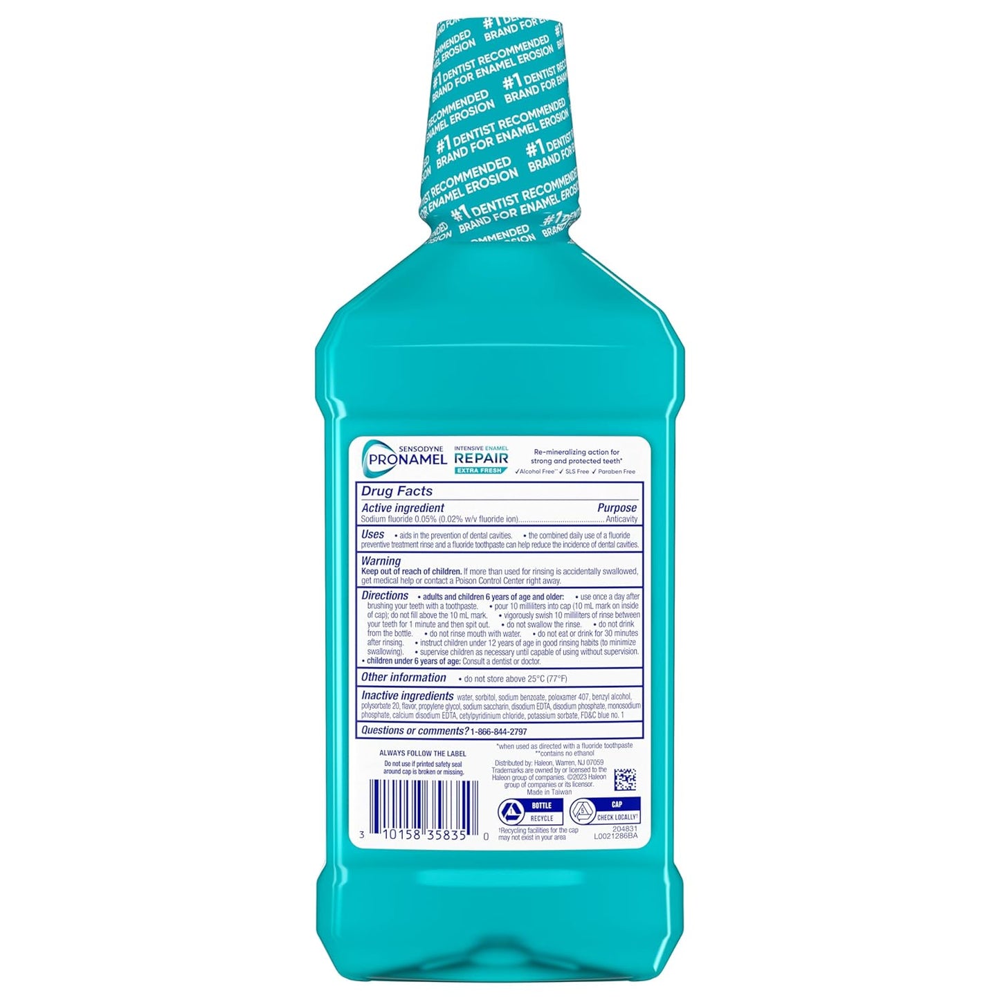 Sensodyne Pronamel Alcohol-Free Mouthwash – Gentle Daily Enamel Repair for Sensitive Teeth, Extra Fresh 16.9 fl oz (3 Pack)