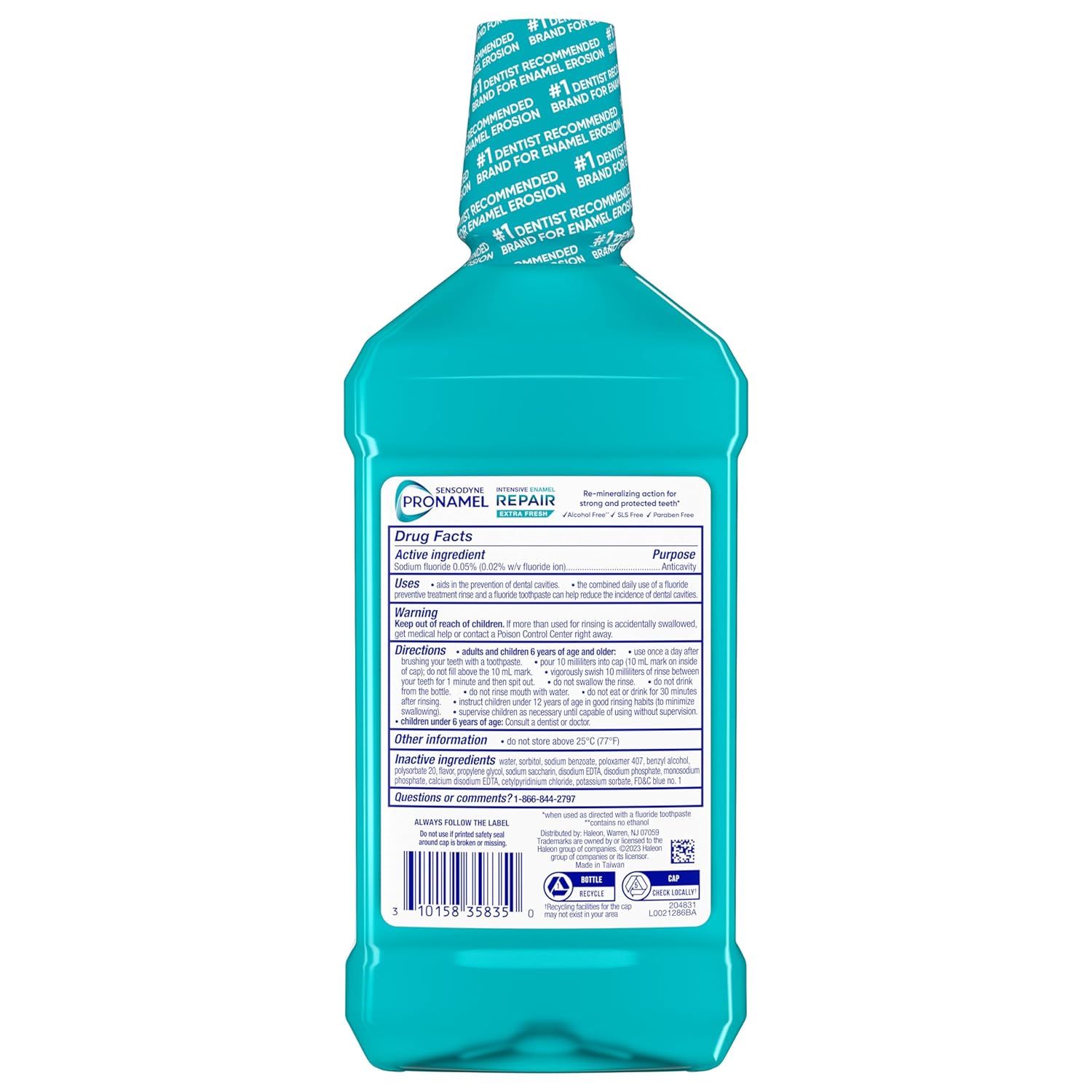 Sensodyne Pronamel Alcohol-Free Mouthwash – Gentle Daily Enamel Repair for Sensitive Teeth, Extra Fresh 16.9 fl oz (3 Pack)