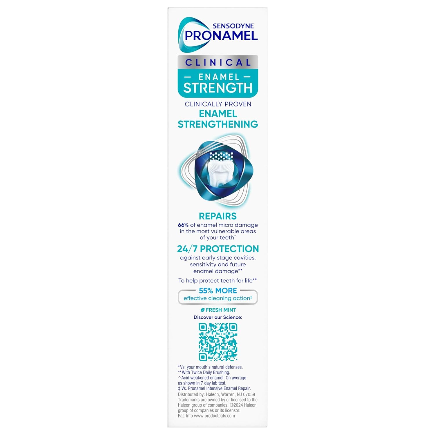 Sensodyne Pronamel Clinical Enamel Strength Toothpaste Safe Daily Choice for Sensitive Teeth, Deep Clean Enamel Repair Without Harsh Abrasives