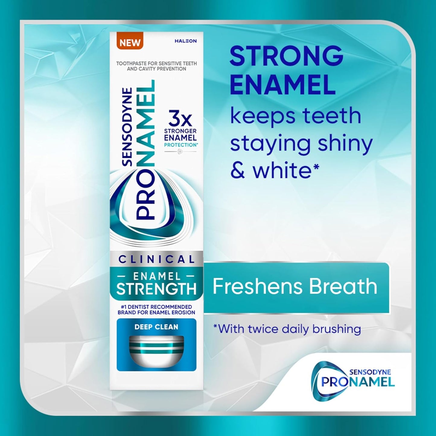 Sensodyne Pronamel Clinical Enamel Strength Toothpaste Safe Daily Choice for Sensitive Teeth, Deep Clean Enamel Repair Without Harsh Abrasives