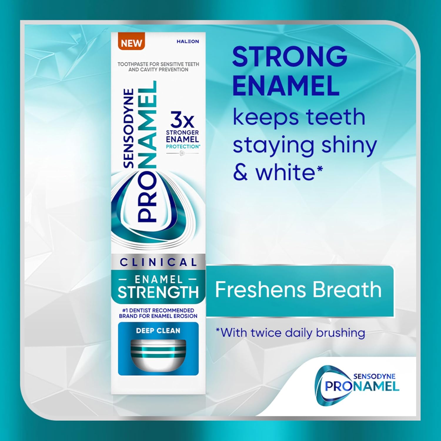 Sensodyne Pronamel Clinical Enamel Strength Toothpaste Safe Daily Choice for Sensitive Teeth, Deep Clean Enamel Repair Without Harsh Abrasives
