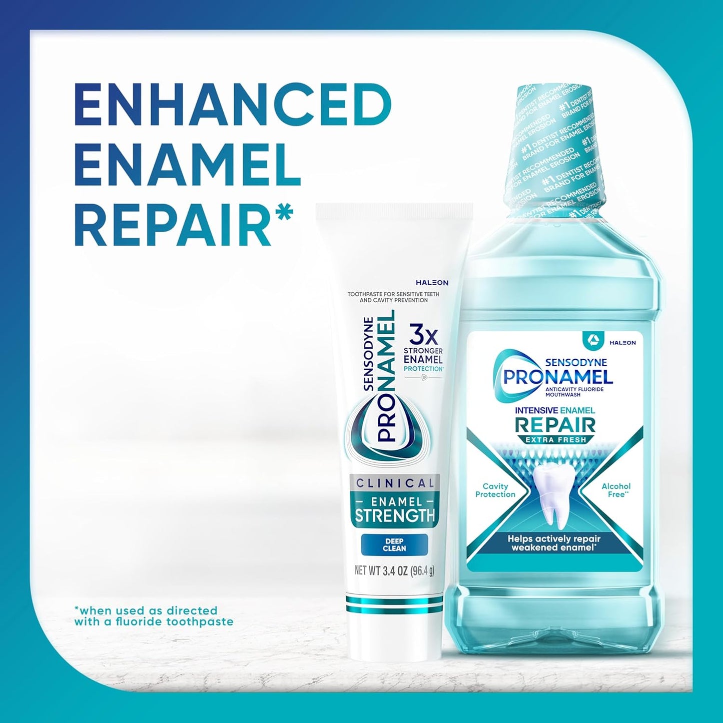 Sensodyne Pronamel Clinical Enamel Strength Toothpaste Safe Daily Choice for Sensitive Teeth, Deep Clean Enamel Repair Without Harsh Abrasives