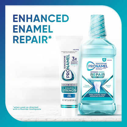 Sensodyne Pronamel Clinical Enamel Strength Toothpaste Safe Daily Choice for Sensitive Teeth, Deep Clean Enamel Repair Without Harsh Abrasives