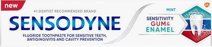 Sensodyne Sensitivity Gum and Enamel Toothpaste – Soothing Triple Protection Paste for Mindful Nightly Brushing, 3.4 oz Tubes 3-Pack