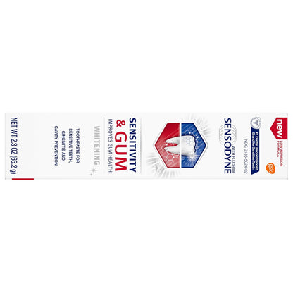 Sensodyne Sensitivity & Gum Whitening Toothpaste for Sensitive Teeth – Daily Self-Care Ritual for Receding Gums and Stain Removal, Mint, 2.3 oz (Pack of 2)