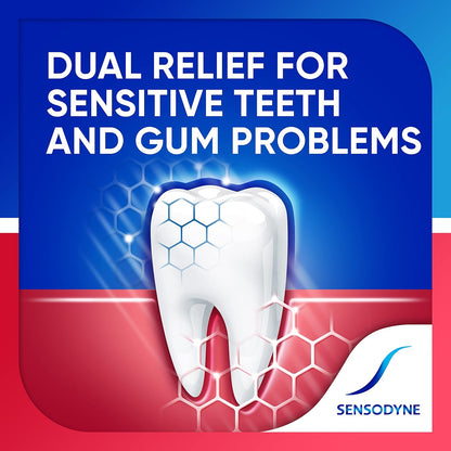 Sensodyne Sensitivity & Gum Whitening Toothpaste for Sensitive Teeth – Daily Self-Care Ritual for Receding Gums and Stain Removal, Mint, 2.3 oz (Pack of 2)