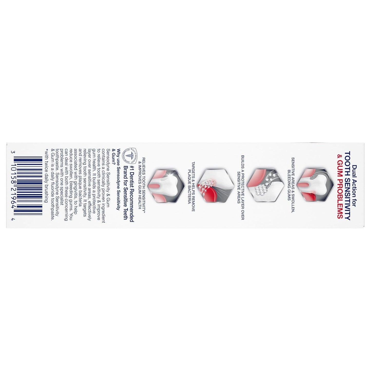Sensodyne Sensitivity & Gum Whitening Toothpaste for Sensitive Teeth – Daily Self-Care Ritual for Receding Gums and Stain Removal, Mint, 2.3 oz (Pack of 2)