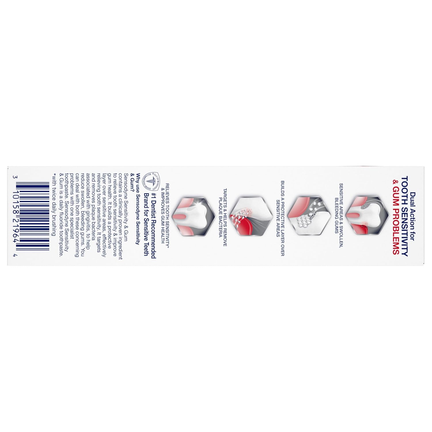Sensodyne Sensitivity & Gum Whitening Toothpaste for Sensitive Teeth – Daily Self-Care Ritual for Receding Gums and Stain Removal, Mint, 2.3 oz (Pack of 2)