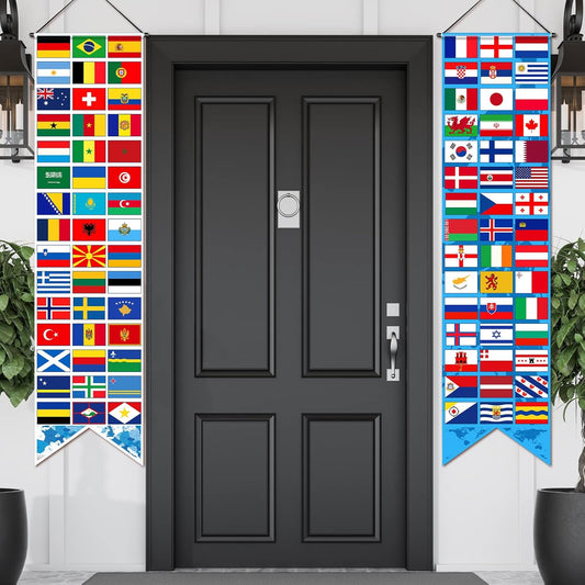 set of 2 polyester banners measuring 47.2 x 11.8 inches each