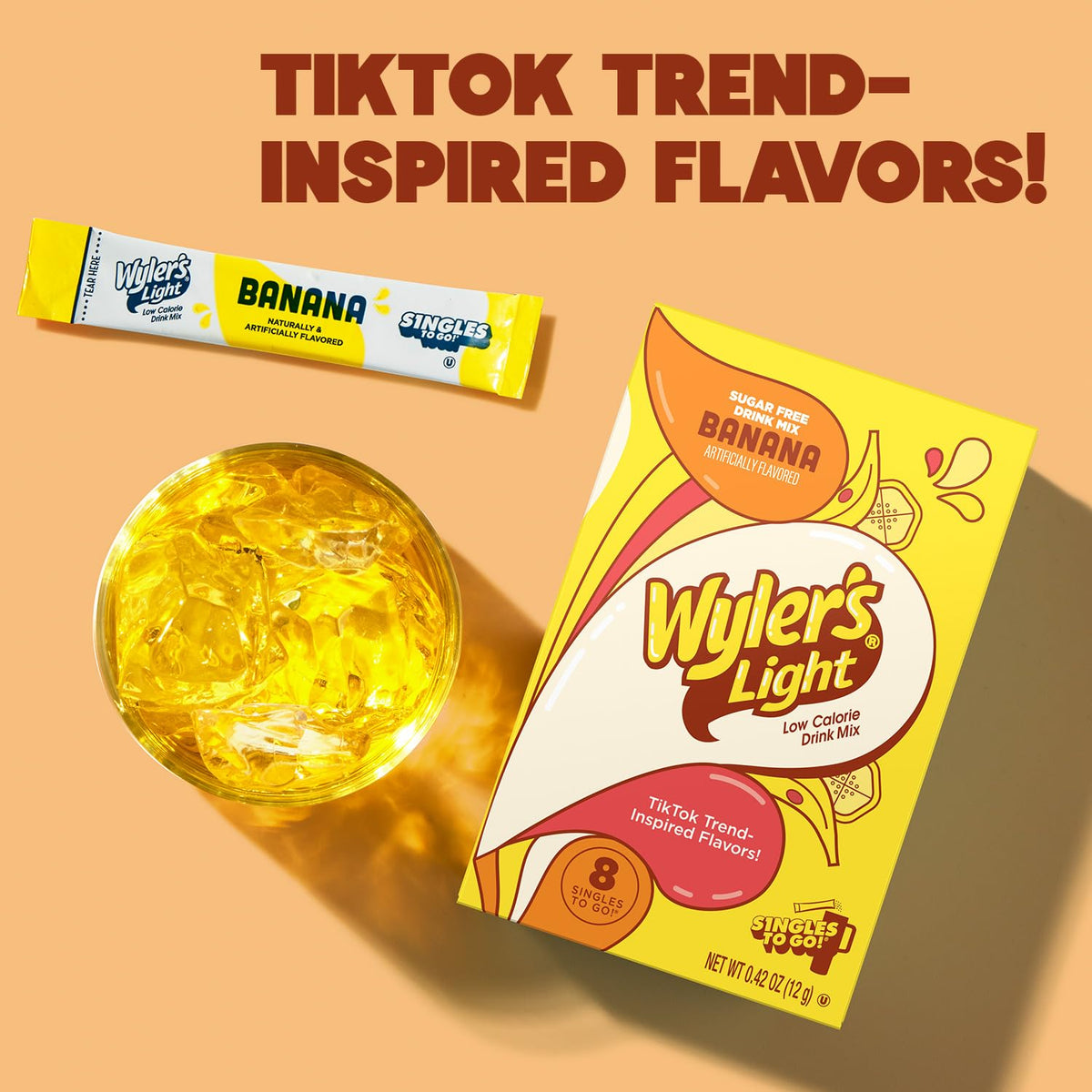 seven flavor/size variants including watertok banana, watertok vanilla, watertok kiwi lime, peach ring, and cotton candy