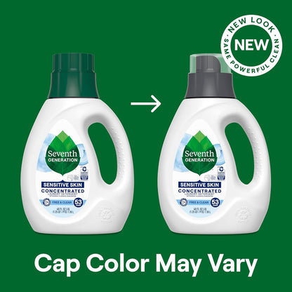 Seventh Generation Free & Clear Laundry Detergent for Chemical-Conscious Families, 0% Dyes and Fragrances