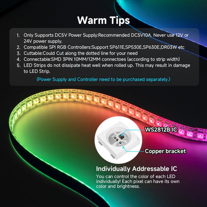 SEZO WS2812B ECO LED Strip – Under-Cabinet Kitchen Accent Lighting with Soft Dream Colors