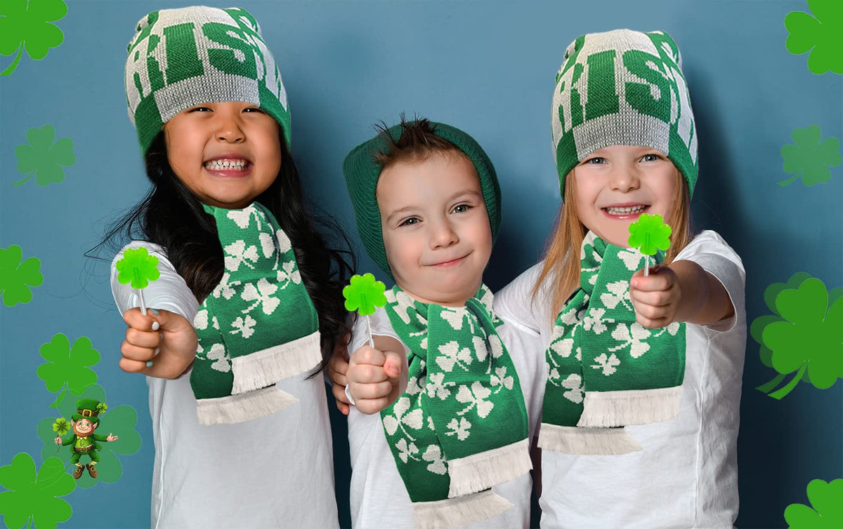 Shamrock Sucker Co. St. Patrick's Day Shamrock Lollipops – Travel-Friendly Treat for Parades, Carnival Giveaways, and On-the-Go Snacking