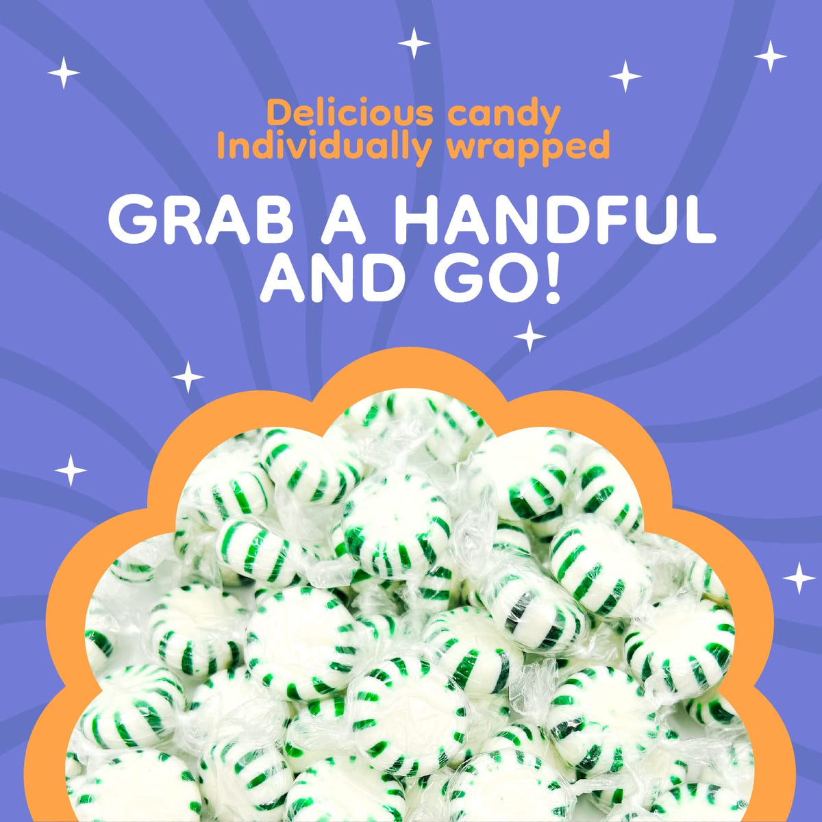 shelf-stable hard candy format suitable for candy dishes and long-term storage