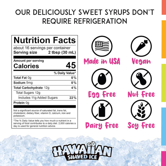 shelf-stable high fructose corn syrup base with 2–3 year shelf life and no refrigeration required