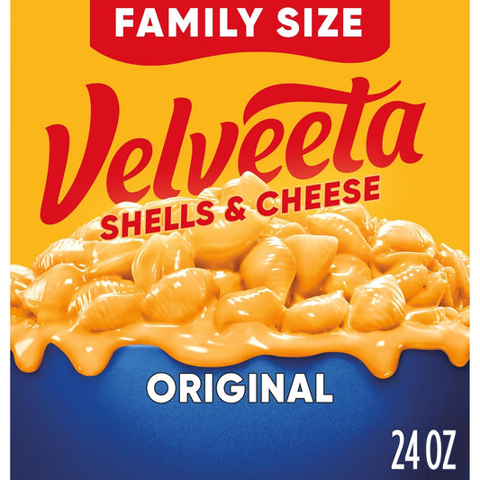 shell pasta paired with included creamy cheese sauce packet