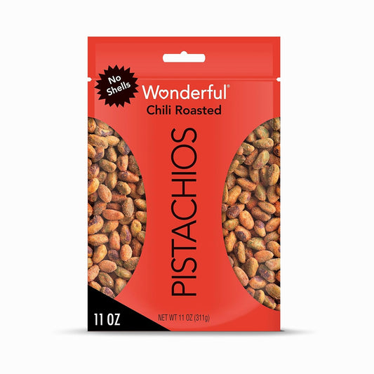 shelled, roasted whole pistachios—no cracking or cleanup required