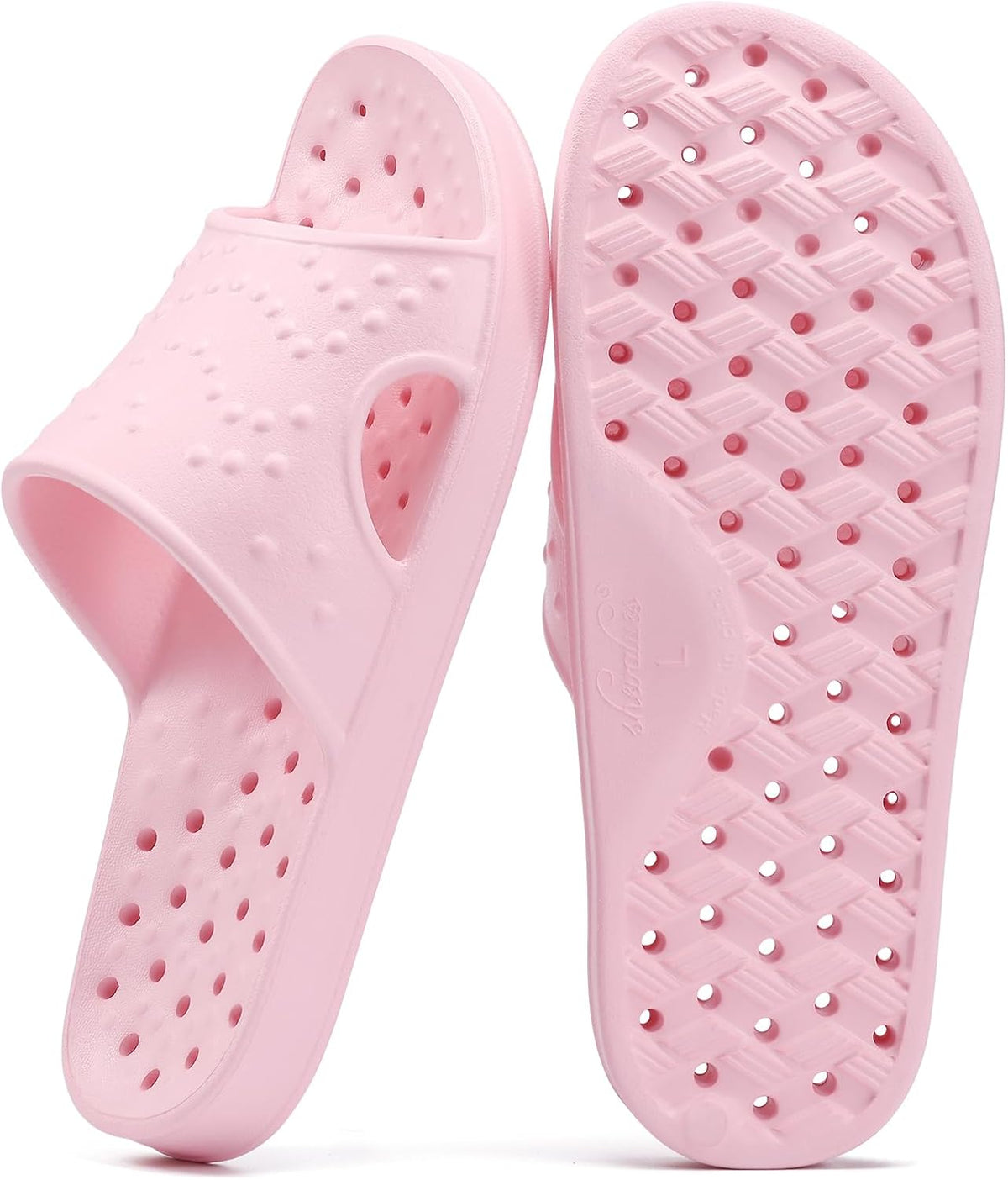 shevalues Slip-On Shower Shoes with Drain Holes — Hygienic Slides for Shared Gym and Hotel Bathrooms