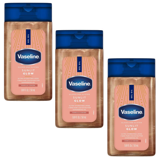 shimmering oil particles that create a glazed, light-reflecting finish on the skin
