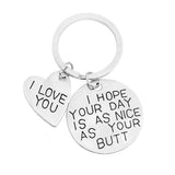 ShiQiao Spl I Hope Your Day Is As Nice As Your Butt Keychain – Anniversary Humor Token for Partner, Funny Keyring