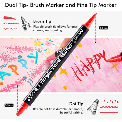 Shuttle Art Acrylic Marker Set with Metallic Shades – Designer Craft Pens for Custom Ornaments Painted Pumpkins and Seasonal Home Decor