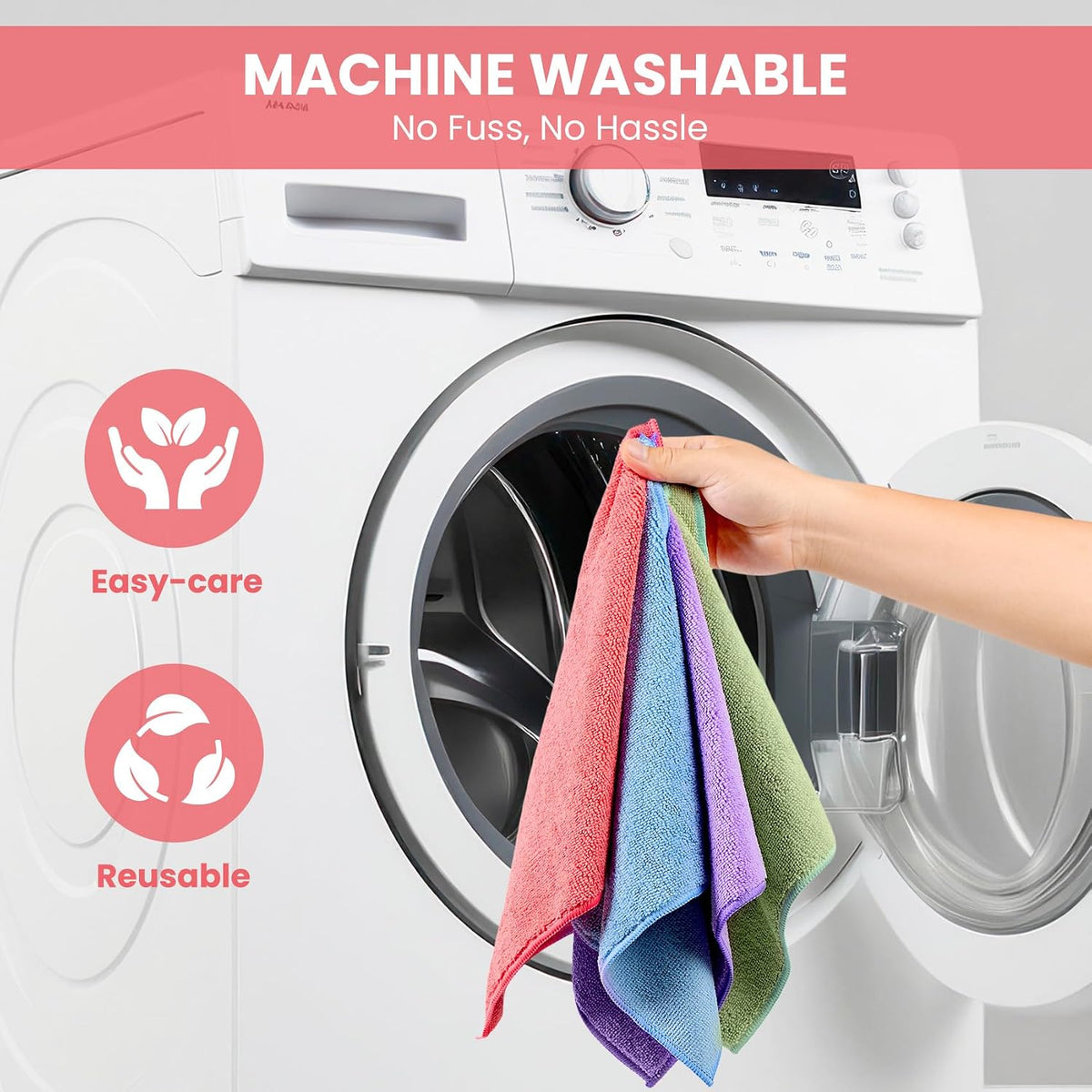 SIFANGKE Microfiber Cleaning Towels – Quiet-Aesthetic Cloths for Minimalist Apartment Care, Single-Color Reusable Polishing Rags