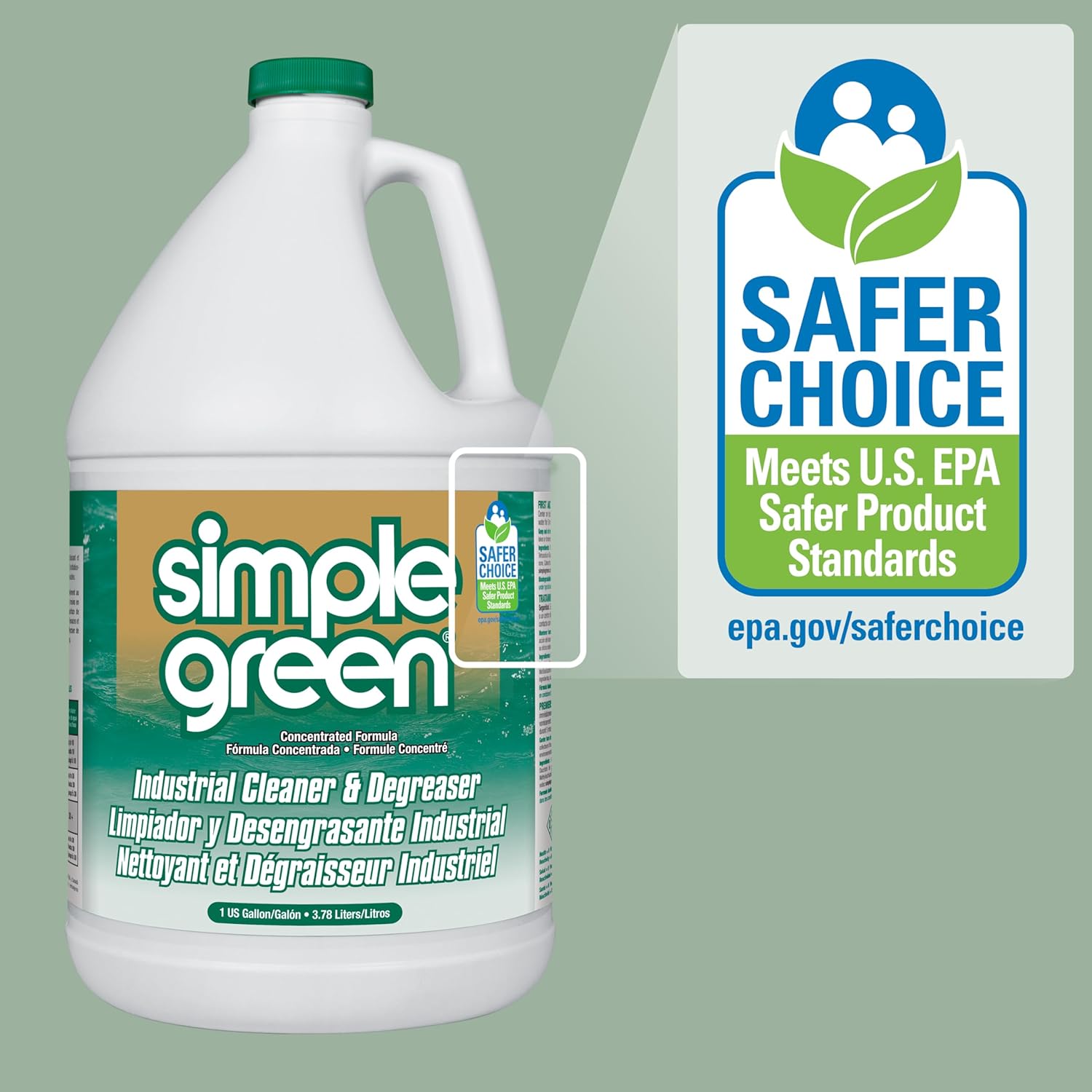 Simple Green Industrial Cleaner and Degreaser – Driveway and Concrete Degreaser for Outdoor Heavy-Duty Cleaning, 1 Gallon