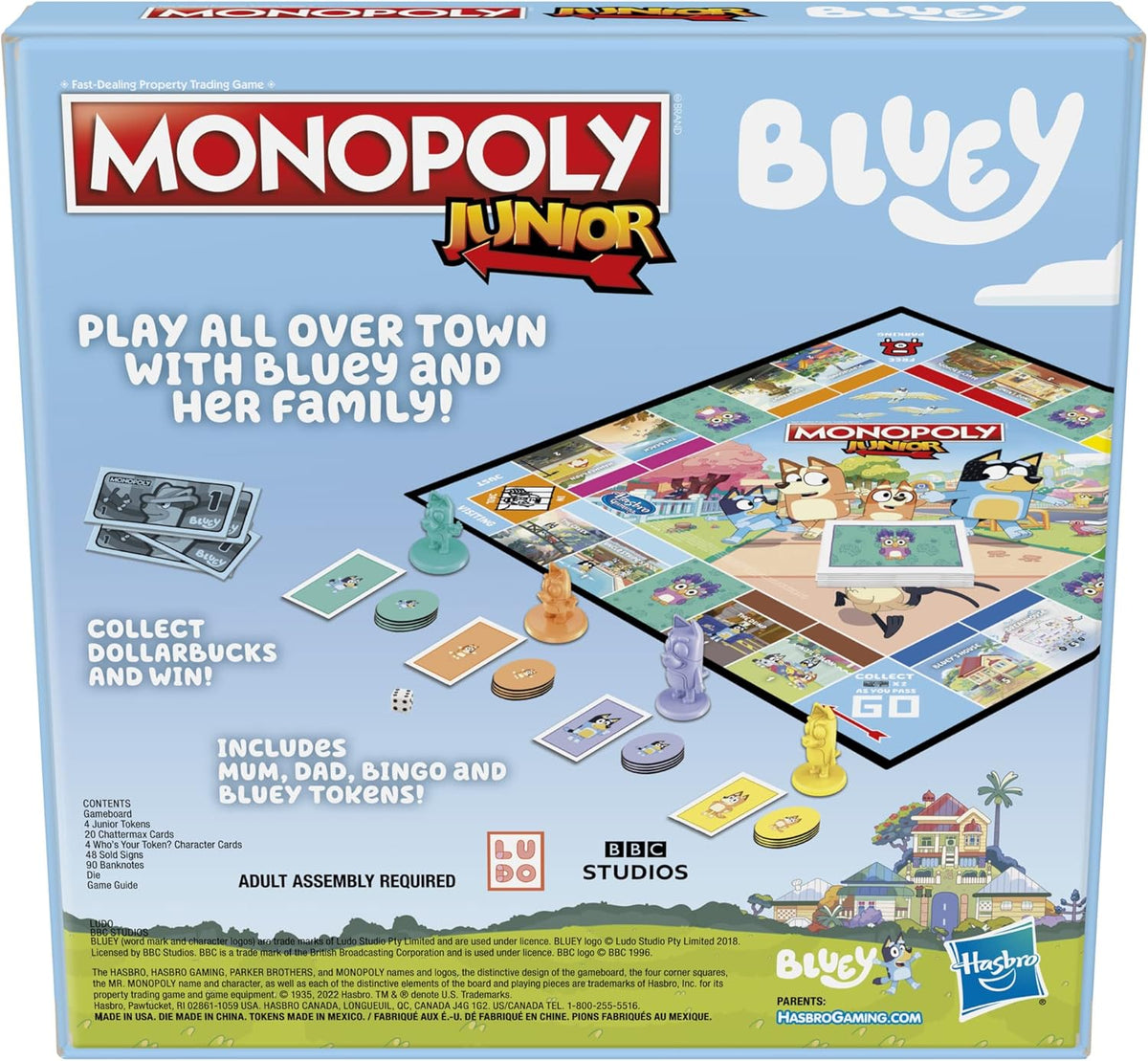 simplified monopoly junior gameplay with dollarbucks currency instead of complex denominations