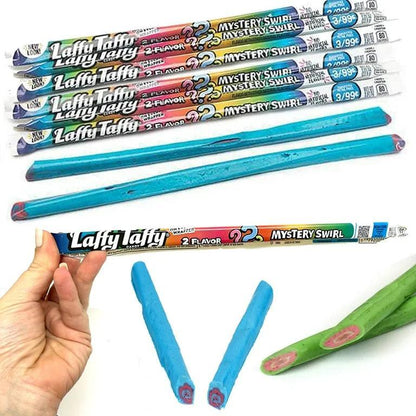single-flavor pack-of-24 options: blue-raspberry, sour apple, mystery swirl, banana, strawberry, cherry, grape