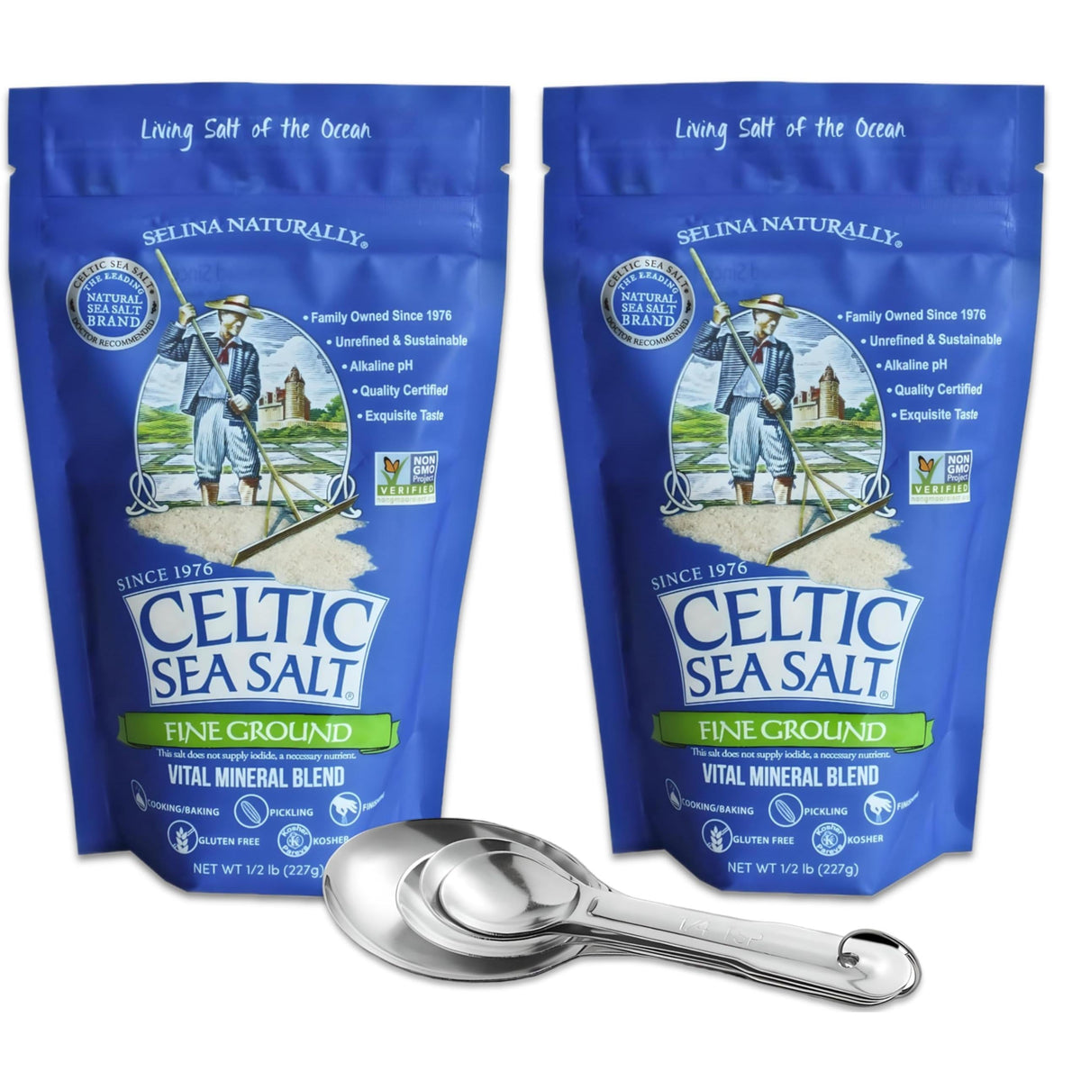 single-ingredient composition (pure sea salt) with no additives or anti-caking agents