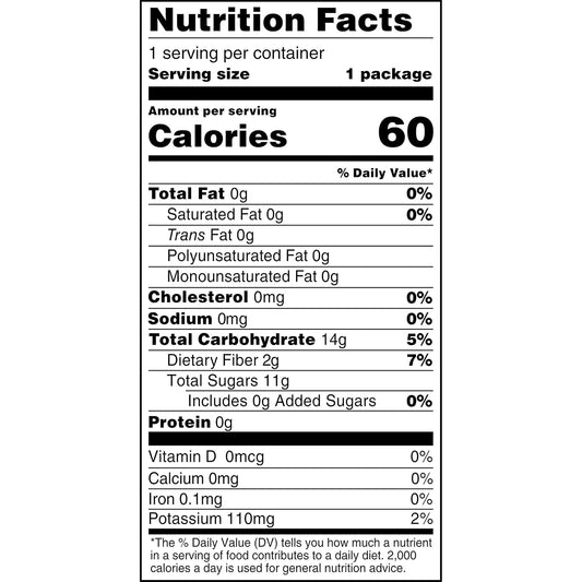 single-ingredient real fruit (apples, bananas, coconuts, pineapples)