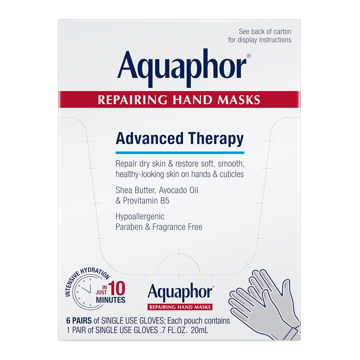 single-use moisturizing glove sachets (pack of 6) for hygienic, on-the-go use