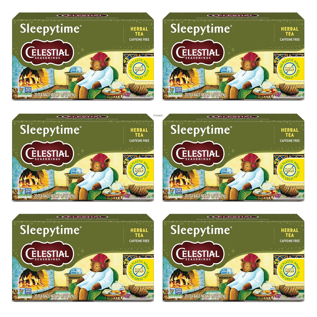 six distinct flavor varieties in one value pack (honey, vanilla, mint, peach, lavender, original sleepytime)