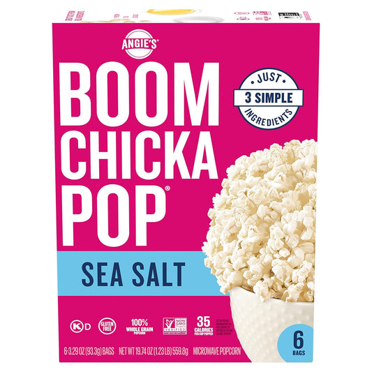 six individually wrapped 3.29 oz microwave popcorn bags