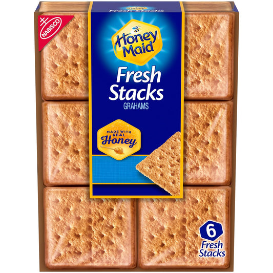 six individually wrapped fresh stacks per box for grab-and-go portion control