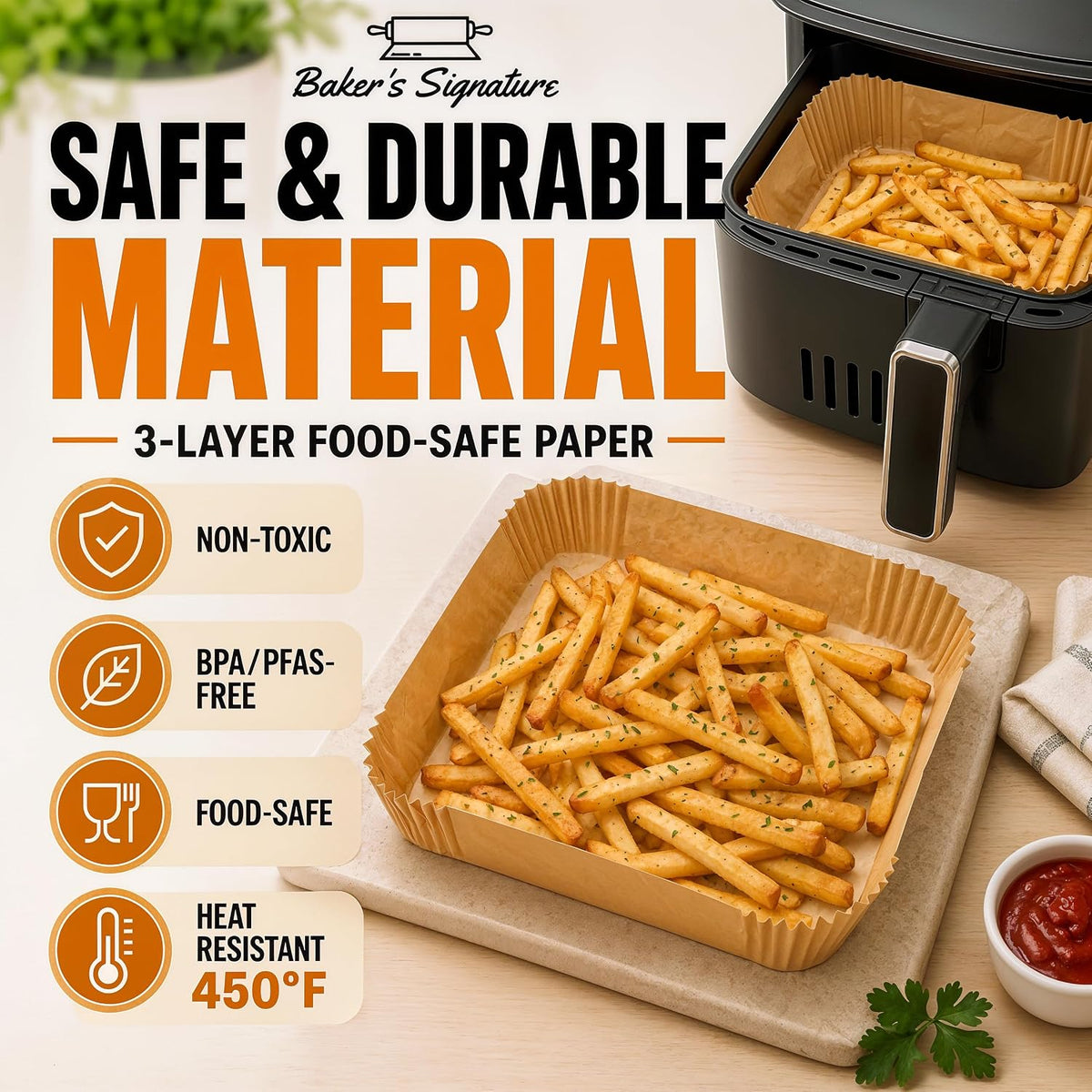 size options including 6.3" round, 8" round, 8.6"x5.5" rectangle, and 8" square to fit diverse baskets
